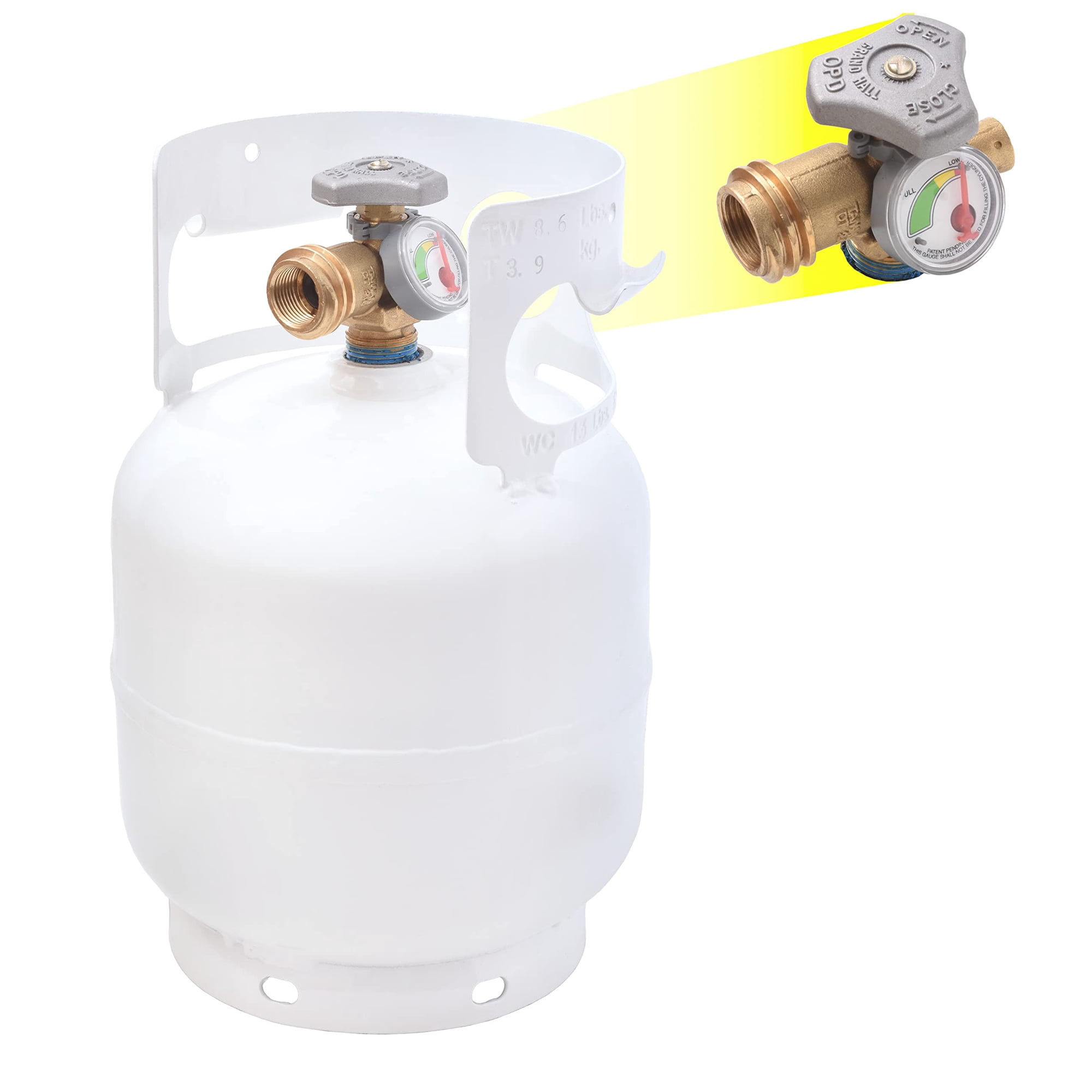 Cilindro Para Tanque De Propano Flame King Ysn5lb-gauge, 2.27 Kg, Blanco