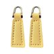 thumbnail image 5 of 2 Tiradores De Cremallera De Cuero Artificial Para Ropa, Chaqueta, Equipaje, Beige Y Amarillo., 5 of 5
