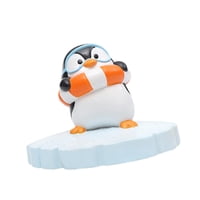 Ioensy - Figura De Pingüino, Linda Estatua De Pingüino En Miniatura Para Jardín, Patio, Césped, Anillo De Natación