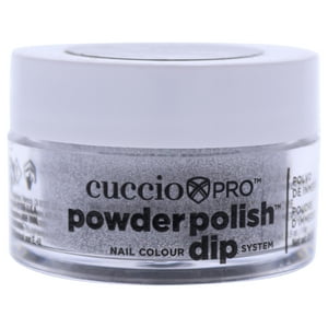 Cuccio Colour - Sistema De Inmersión De Color De Uñas De Esmalte En Polvo Profesional - Plateado Con Mica Arcoíris De Para Mujeres - Polvo De Uñas
