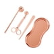 thumbnail image 5 of Accesorio Para Velas, Cortador De Mecha, Apagavelas, Multiusos, Con Bandeja De Almacenamiento, Oro Rosa, 4 Uds., 5 of 5