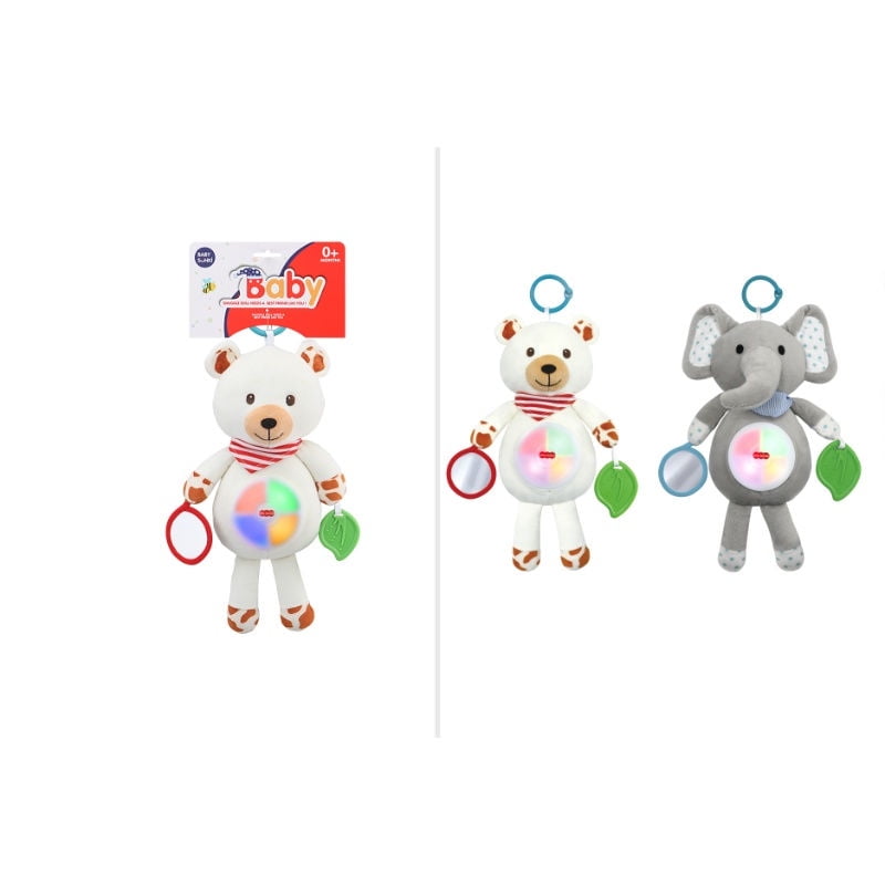 Kidz Time - Sonajero Para Bebé Snuggle Doll Blanco // Gris (Puede Llegar Cualquier Color)