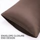thumbnail image 5 of PiccoCasa Fundas de Almohada de Satén de Lujo Juego de 2 Fundas de Almohada Sedosas, Marrón No Estándar, 5 of 7