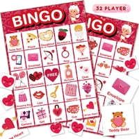 Tarjetas De Bingo Para El Día De San Valentín Officygnet Para 32 Jugadores