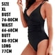 thumbnail image 5 of Trajes de baño de una pieza con cuello en V para mujer, trajes de baño fruncidos con control de abdomen, 5 of 6