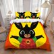 thumbnail image 1 of 3pcs Cute Cartoon Black Rabbit B-Bings Printed Bedding Set, 1 of 1
