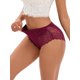 thumbnail image 4 of INSPIRE CHIC Ropa Interior de Mujer Regreso a Clases Encaje de Cintura Media Cómodos Calzoncillos, Disponibles en Talla Grande L Rojo Vino, 4 of 5