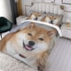 thumbnail image 3 of Shiba Inu Conjunto de sábanas temático, trío de piezas, cómodo y amigable con la piel, diseño único, regalo de decoración para el hogar para familiares, amigos y fans,135cm *200cm, 3 of 6