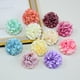 thumbnail image 2 of Xiao Hua Cabezas de flores de bola bordadas de seda sintética amarilla, 30 piezas, 4 x 4 cm, relleno para ramos de novia, adecuadas para decoración de bodas en el hogar y centros de mesa., 2 of 3
