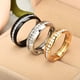 thumbnail image 1 of 3pcs Stainless Steel 6MM Single Row Rhinestone Ring Couple Ring, 1 of 4