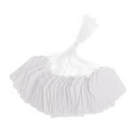 Ioensy - 100 Piezas Etiquetas De Papel Con Cuerda Adjunta Etiquetas Colgantes De Precios Para Cumpleaños 48X30Mm Blanco