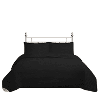 Genérico - Cubrecama Quilt Reversible 2 5 Plazas Color Negro Lines Collection Martiné