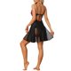 thumbnail image 3 of INSPIRE CHIC Vestido de Dormir Mini de Satén con Encaje y Malla para Mujer, Escote en V, Espalda Descubierta, con Tirantes Ajustables, XS Negro Rojo, 3 of 6