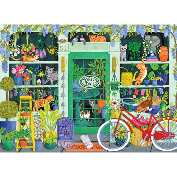 Rompecabezas RoseArt Soft Touch Cat Flowers 1000 piezas