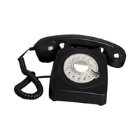 Magideal - Teléfono De Disco Giratorio De Estilo Vintage, Teléfono Con Cable Europeo, Estilo Años 60, Con Campana De Metal, Estilo Retro. Negro