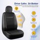 thumbnail image 2 of Fundas de asiento de coche Kingphenix de piel viscoelástica, paquete de 2, color negro, 2 of 9