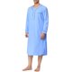 thumbnail image 4 of INSPIRE CHIC Camisas de Dormir para Hombre Cuello Henley Color Sólido Bolsillo en el Pecho Manga Larga Camisa de Dormir de Algodón S Azul, 4 of 6