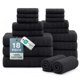 thumbnail image 1 of Juego de Toallas Casa Platino 18 piezas Algodón Negro Absorbente, 1 of 8