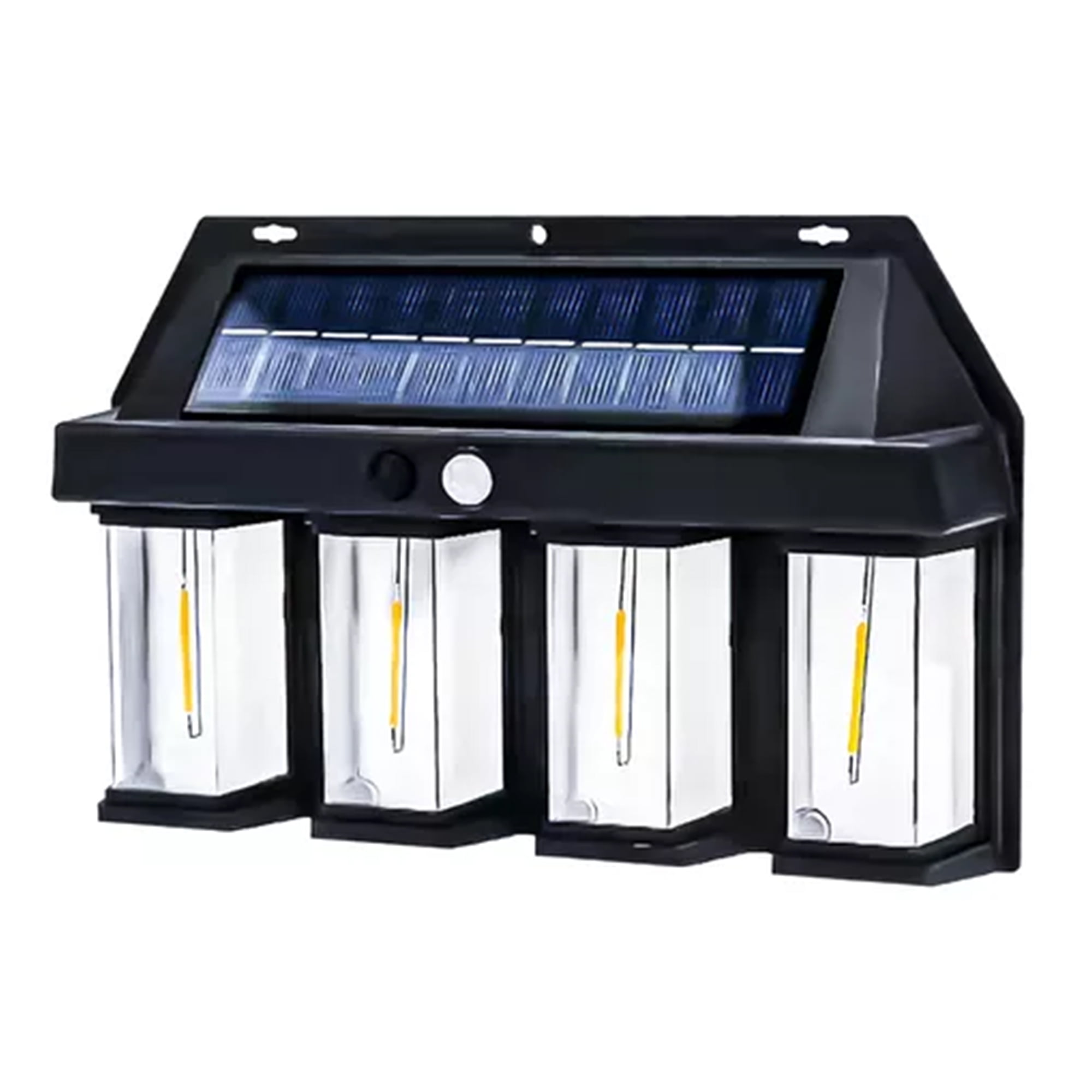 Genérico - Farol Solar Aplique Pared 4 Led Sensor Movimiento Luz Cálida
