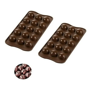 Genérico - 2 Moldes De Chocolate Moldes Chocolate Silicona 15 Esfera