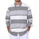 thumbnail image 1 of Camisas de rayas para hombre de manga larga con botones casuales de algodón XL gris, 1 of 6