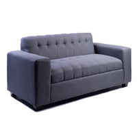 Muebles New - Sofa Tres Cuerpos Gris Oscuro Lino