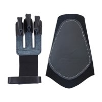 Magideal - Juego De Guantes De Tiro Con Arco Y Protector De Brazo De Tiro Con Arco, Equipo De Protección, Guantes Protectores De 3 Dedos, Muñequera De Tiro Con A Negro