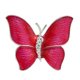thumbnail image 5 of mujeres de moda cristal rhinestone rose rojo esmalte aleación mariposa broche pin, 5 of 5