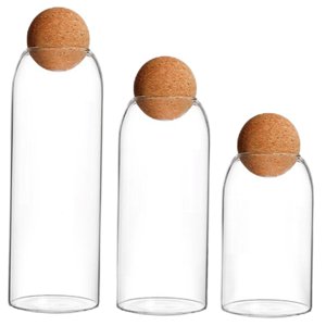 Magideal - Frascos De Botellas De Almacenamiento Decorativos De 3 Piezas Con Bote Cilíndrico Artículos Para Bote Hermético Para Alimentos