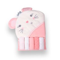 Salida De Baño Con 5 Toallitas Bebé Niña Naranjo Pillin