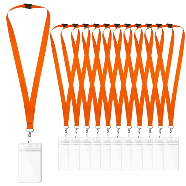 Lanyards WEZEBEL de 12 unidades, naranja, con cierre de seguridad y resistentes al agua