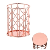 Portabolígrafos Amycheer De Malla Metálica En Oro Rosa Para Escritorio