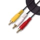 thumbnail image 1 of Cable compuesto de audio y video RCA de 3 machos a 3 machos, cable universal de PVC negro de 12 pies, 1 of 2