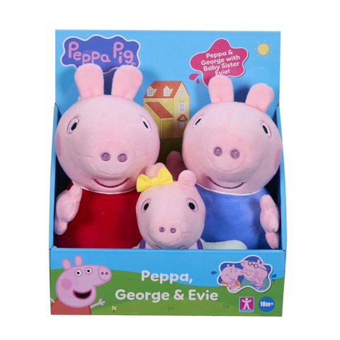 Set De Peluche Peppa Pig Super Soft Classic A Partir De 18 Meses Con Baby Evie