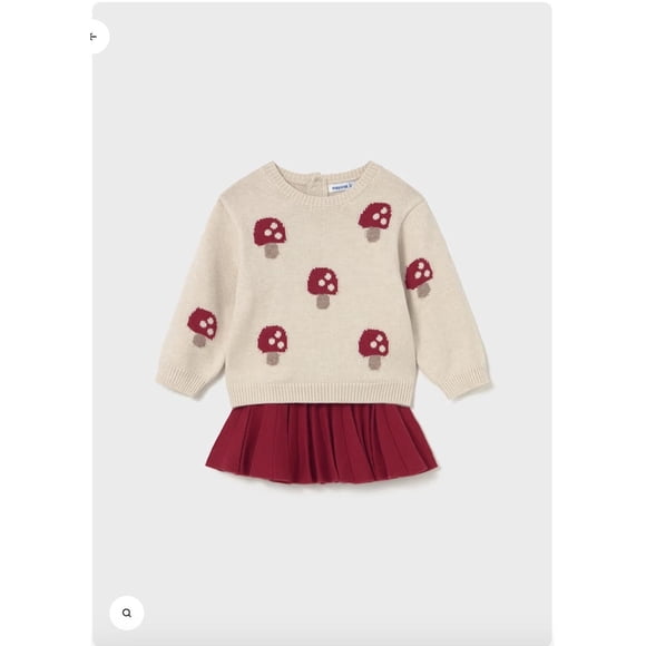 Conjunto Falda y jersey de punto. rojo 12 Meses