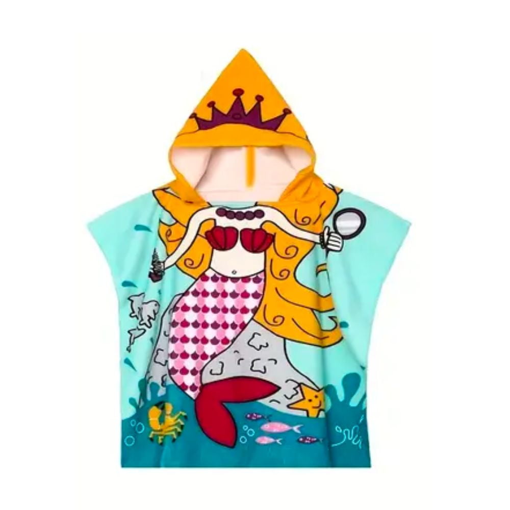 Otuti - Toalla De Playa Infantil Con Capucha Sirena Azul