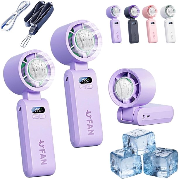 Ventilador turbo portátil mano refrigeración con almohadilla hielo 199 velocidades cordón