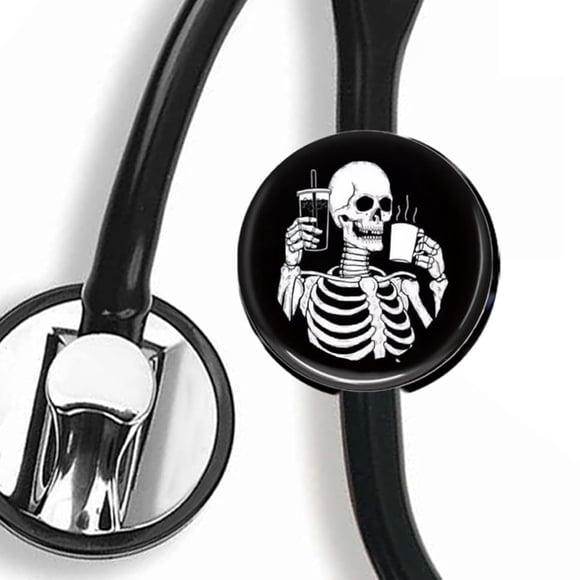 Etiqueta de identificación personalizada con calavera para estetoscopio Ajux