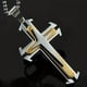thumbnail image 1 of Domineering Titanium Steel Cross Necklace with Multilayer Zircon - Fashionable Pendant Necklace for Men - Perfect Holiday Gift, 1 of 5