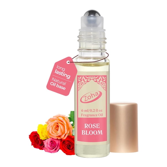 Perfume Zoha Rose Bloom Roll-on de 6 ml sin alcohol para mujeres y hombres
