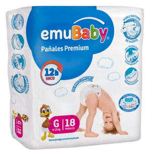 Pack X4 Emubaby Premium G 72 Pañales