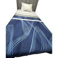 Teng Fei - Juego De Sábanas Plaza Y Media Adulto Azul Rayas