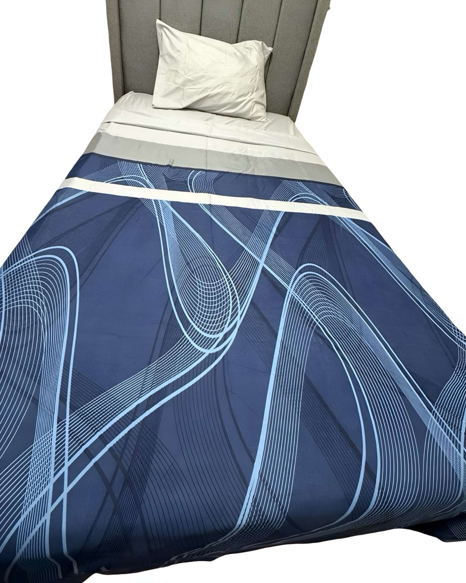 Teng Fei - Juego De Sábanas Plaza Y Media Adulto Azul Rayas