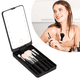 thumbnail image 1 of Espejo De Maquillaje Plegable Con 12 Luces Led Y Aumento Negro, 1 of 5