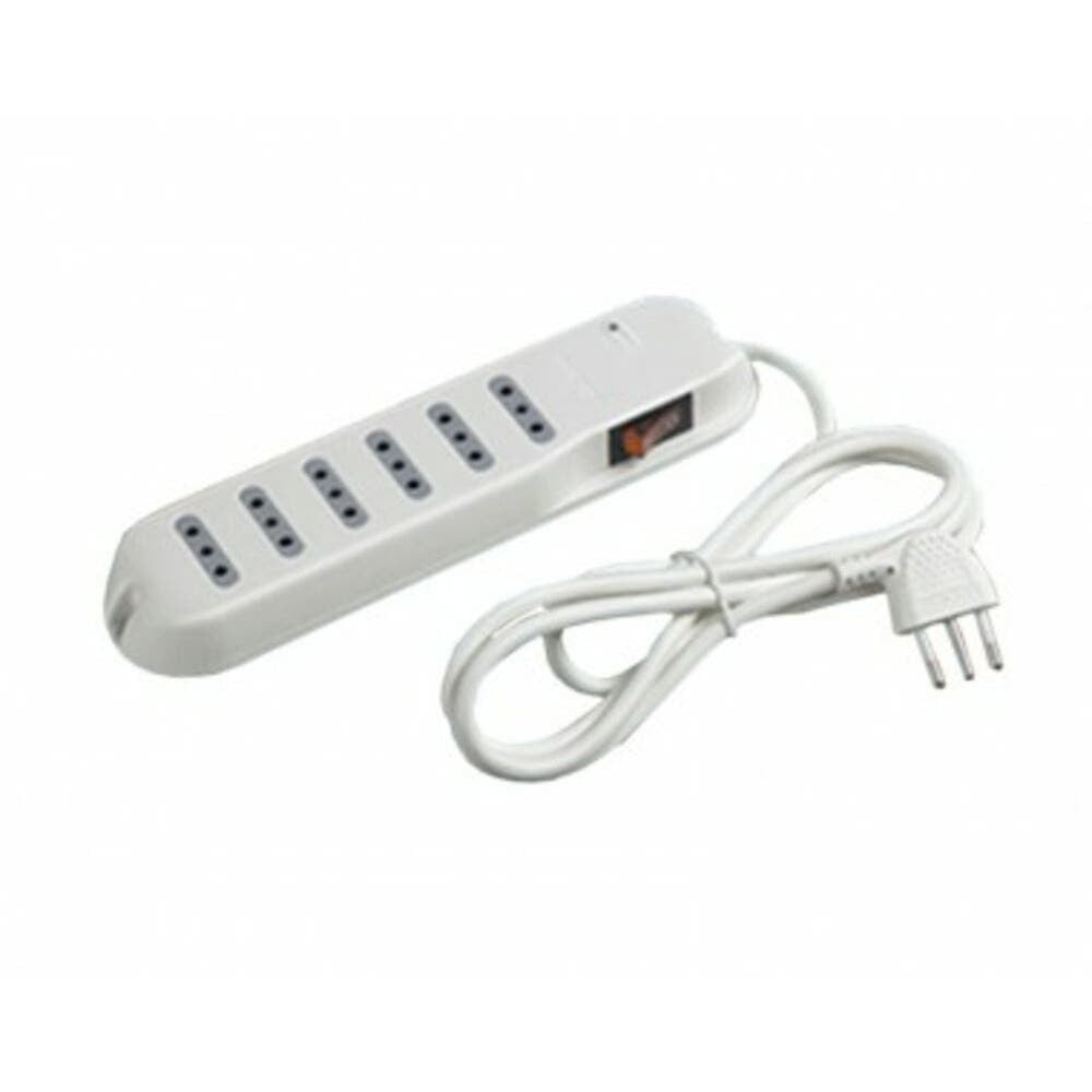 Bticino - Alargador 3mts / 5tomas, Blanco + Luz Indicadora
