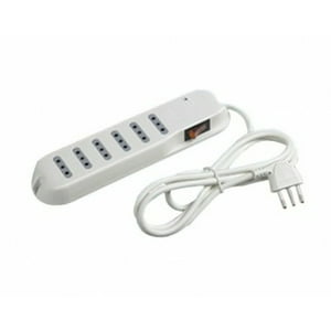 Bticino - Alargador 3Mts / 5Tomas, Blanco + Luz Indicadora