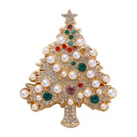 Ioensy - Broche Navideño, Regalo De Boda, Broche De Solapa Para Mujer, Para Bufanda, Cheongsam, Corbata, Dorado, 4,9 Cm X 6 Cm