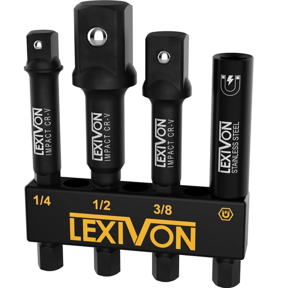 Juego de adaptadores para dados LEXIVON de 4 piezas con vástago hexagonal magnético