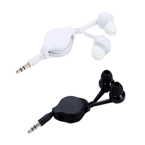 Audífonos intrauditivos ThtRht con cable retráctil 3.5 mm (paquete de 2)