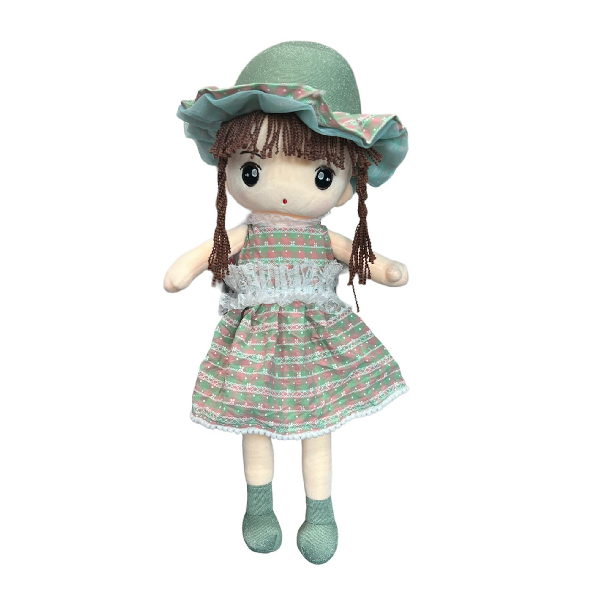 Oem - Muñeca De Trapo Grande De Peluche Vestido Cuadros